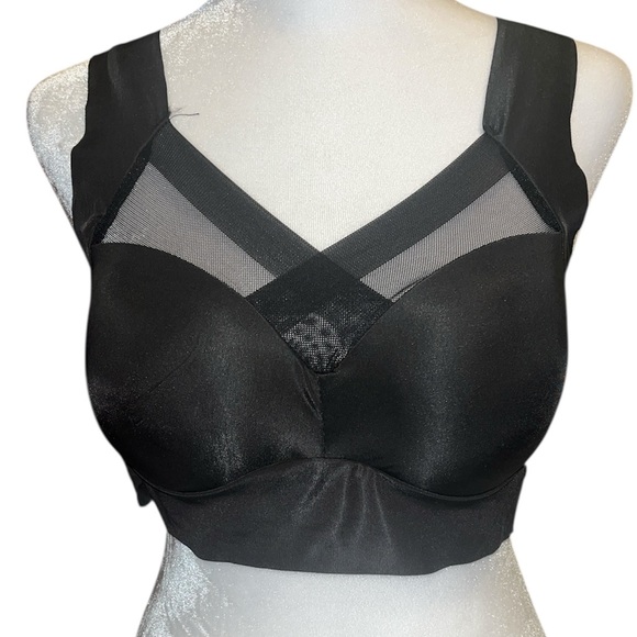 Bra Black sheer straps and back with smooth cups, pullover - Picture 1 of 2